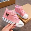Girls shoes 2021 spring and autumn new children's high-top canvas shoes men's medium-sized children's breathable soft-soled baby shoes tide