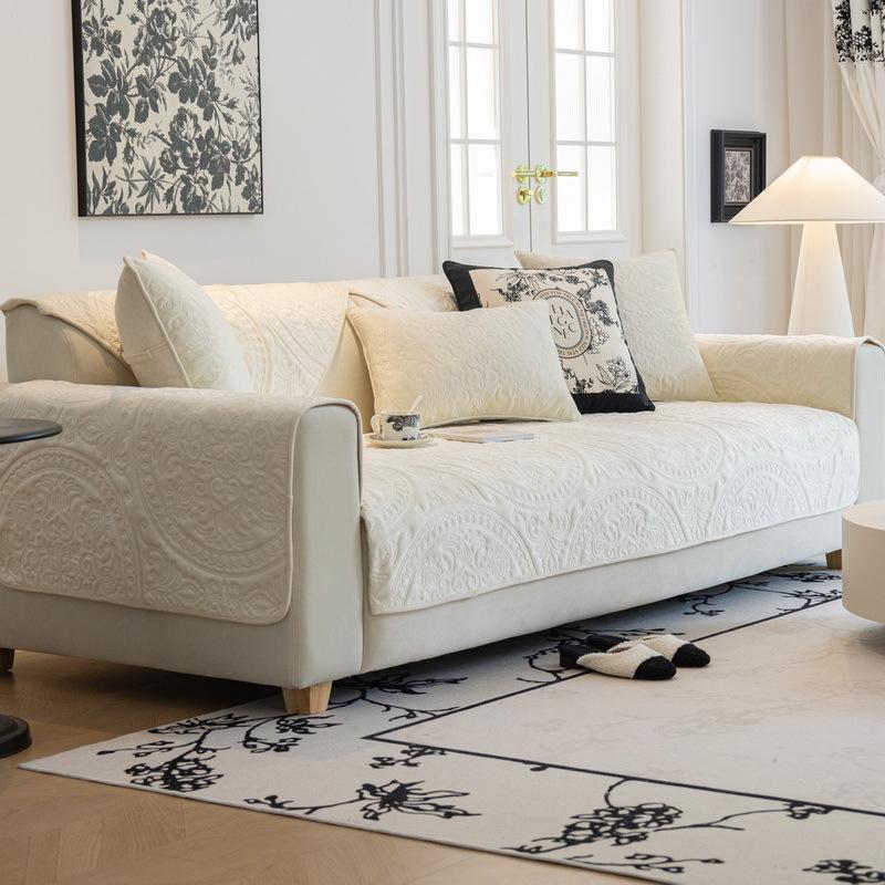 Winter Plush Sofa Cushion Four Seasons Universal Non-Slip Cushion French Retro Sofa Cover Cover Cloth