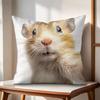 Fun animal selfies Cushion Cover Natural Linen Organic Fabric DoubleSided Printing Couch Pillow Covers Home Decor Gift
