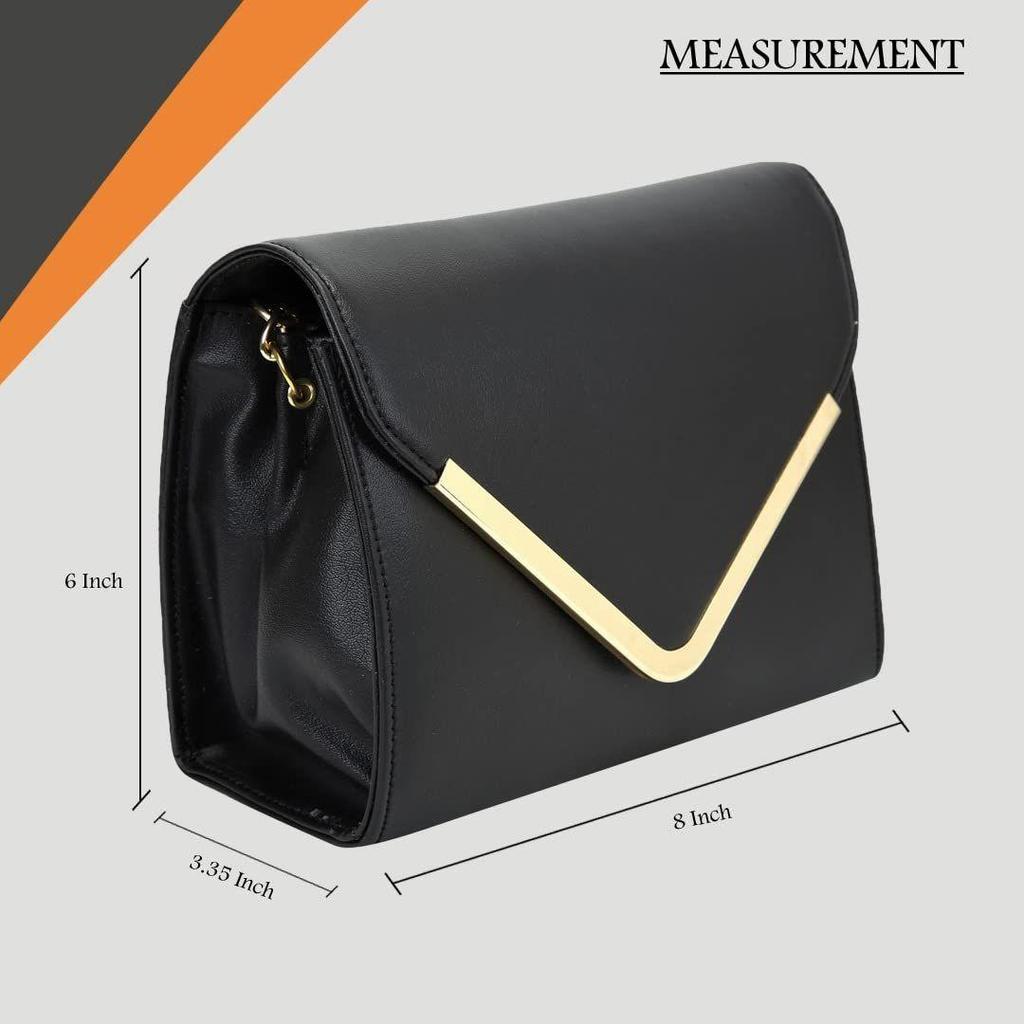 Dámská dívčí kabelka crossbody s klopou do V a zlatým řetízkem