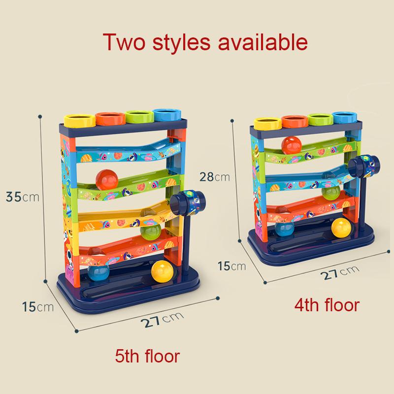 Stacking Ball Colorful Track Slide Rolling Ball Early Educational Knocking Toys Children's Fun Knock Music Piling Table