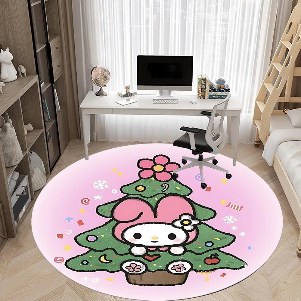 1pc Sanrio Chair Carpet for Office Non-Slip, Soft & Comfortable, Carpet for Office, Gaming, Lightweight Round Floor Mat