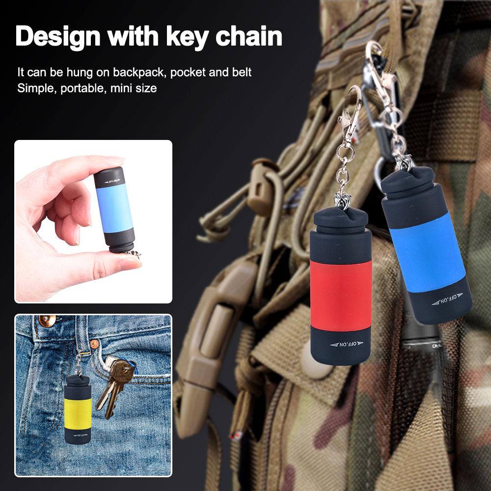 Ultra Bright Led Mini Pocket Torch Portable Rechargeable Keychain Flashlight Waterproof Outdoor Hiking Camping Emergency Lantern