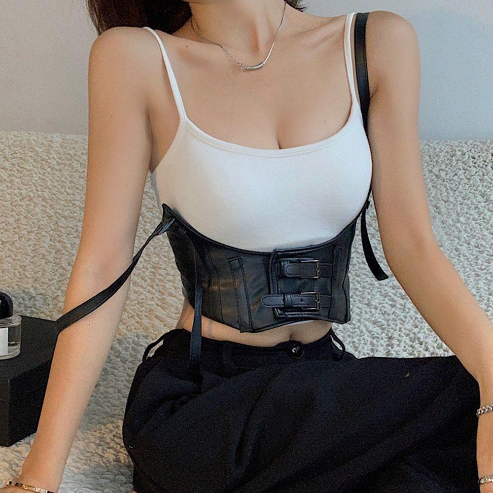 Body Skirt Decorations Elastic Waist Strap PU Leather Cummerbund Lolita Belts Extra Wide Waistband