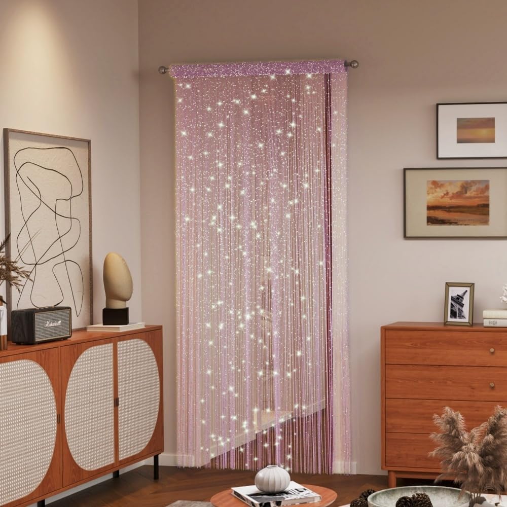 Ave Split Decorative Door String Curtain Wall Panel Fringe Window Panel Drapes Room Divider Blind Divider Tassel Screen Home 100cm*200cm