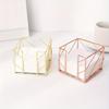 1Pc Hollowed-out Ironwork Rose Gold Note Box Metal Hard and Not Easy To Damage Desktop Office Storage Box