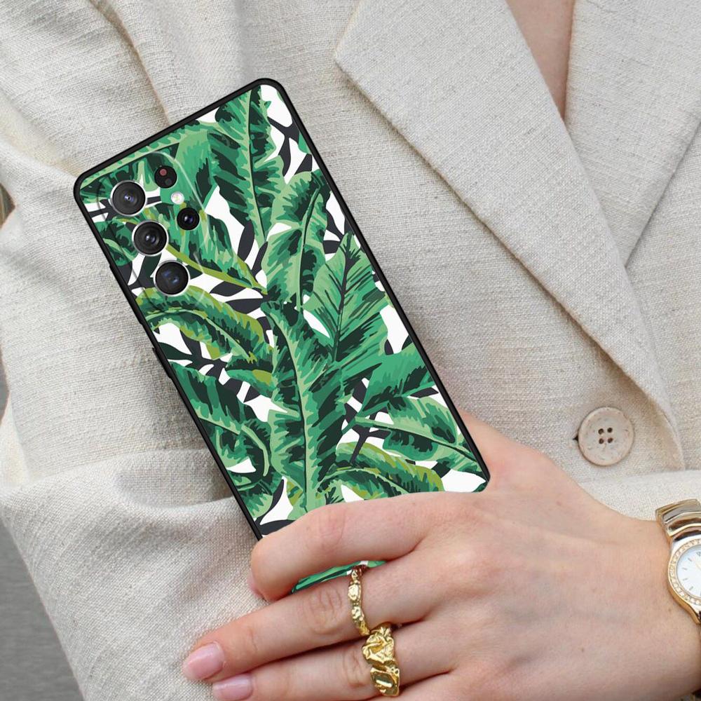 Tropical Palm Tree Banana Leaf Cell Phone Case for Samsung Galaxy S26 Ultra S25 S24 S23 S22 S21 S20 Note10 Cover