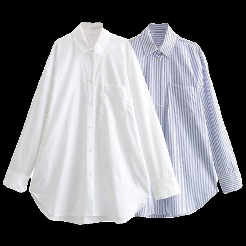 Western Style 2024 Spring New Women clothes Elegant All-Match Trench coat Fabric Loose Shirts 1957004 250