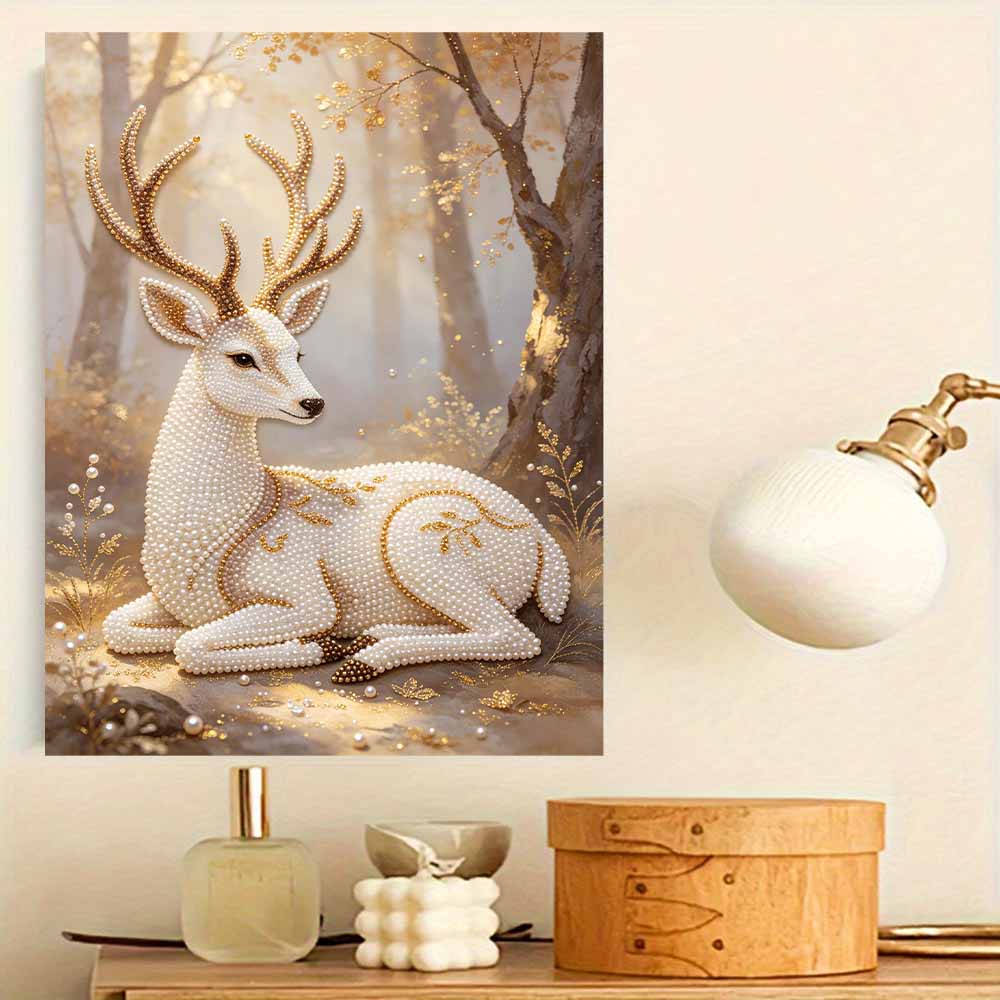 Pearl DIY Art Painting Elegant Deer Handcrafted Picture Indoor Wall Ornament Relaxing Leisure Hobby Exquisite Home Decoration Gift