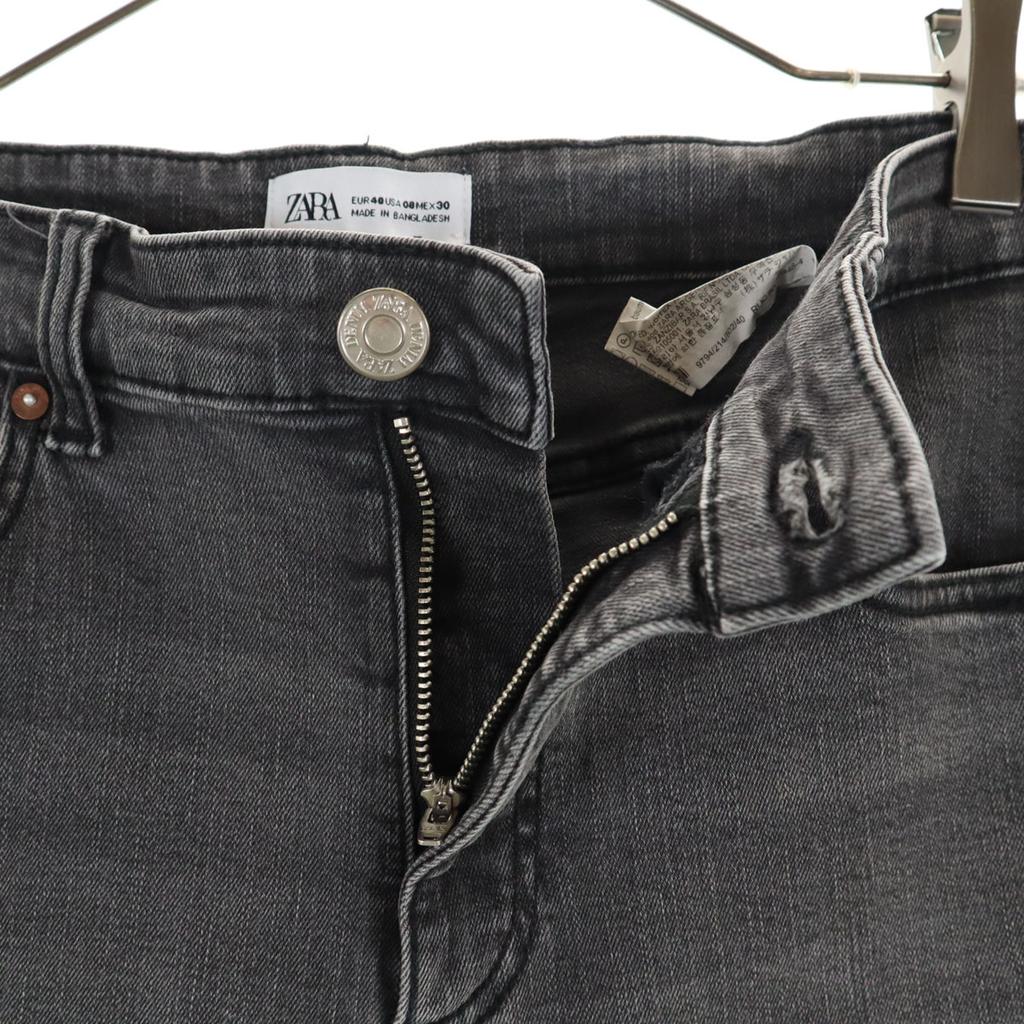 Zara Cut-off Processing Boot Cut Denim Pants 40 Charcoal Jeans Women Used