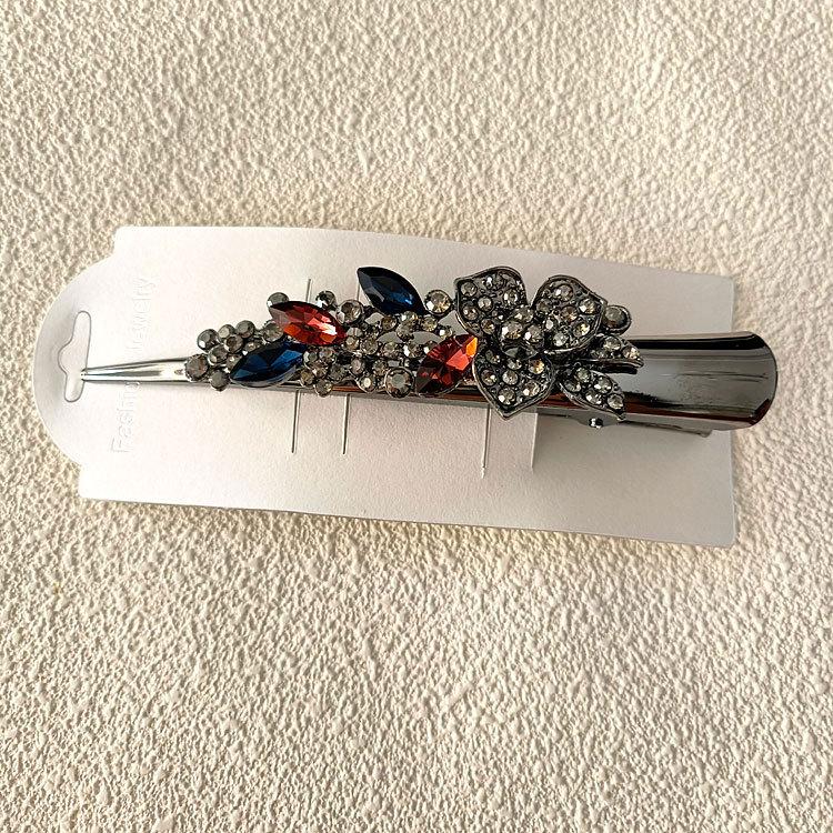 

Большая темпераментная ретро заколка для волос со стразами - Женский аксессуар для прически пучок цветочный