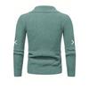 Men's Mint Green Half Zip Polo Neck Knitwear Sweater