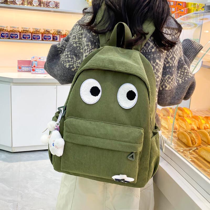 Oumanfei Милый Школьный Холщовый Рюкзак с Большими Глазами