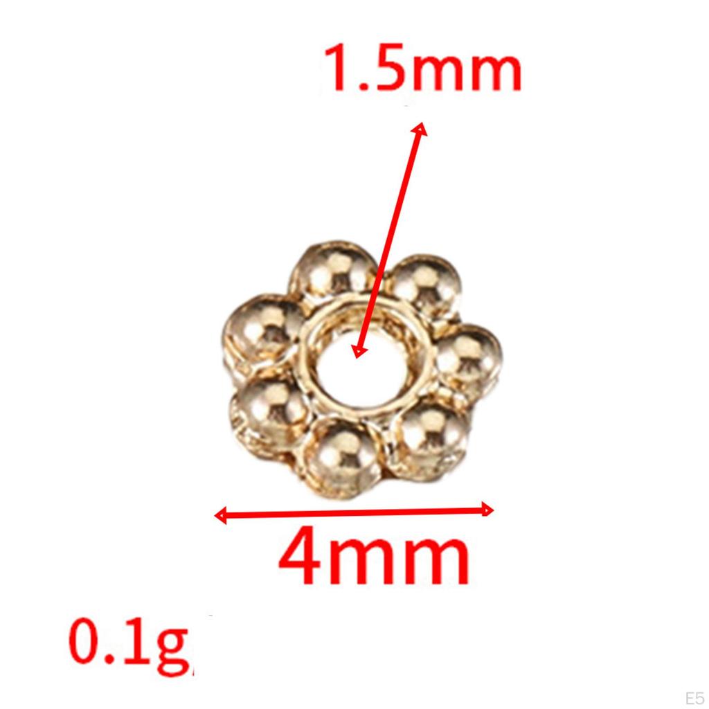 200 Stück Daisy Flower Spacer Perlen DIY Metall Floral lose für Schmuckherstellung,