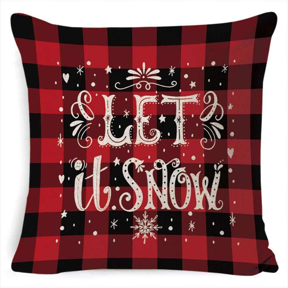 Christmas Printed Linen Pillowcase Cushion Cover Pillowcases for Home Decor Sofa Pillowcase