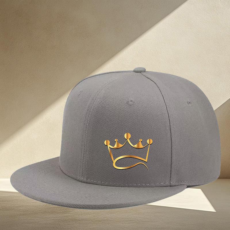 Golden Crown Hip Hop Snapback Cap Unisex Polyester Adjustable Streetwear Baseball Hat Adult Outdoor