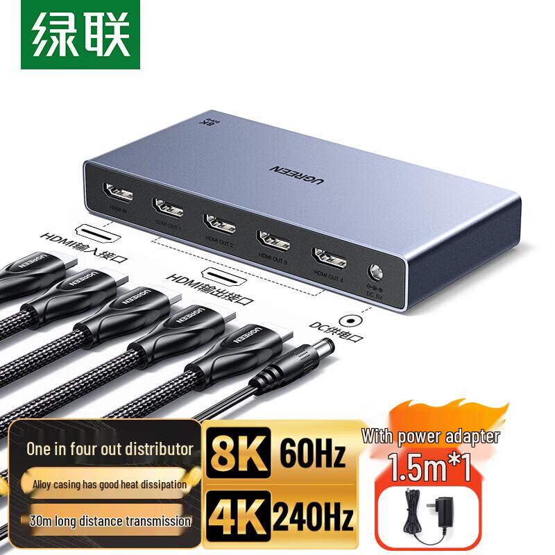

UGREEN 8K HDMI 2.1 1-in-4 Splitter