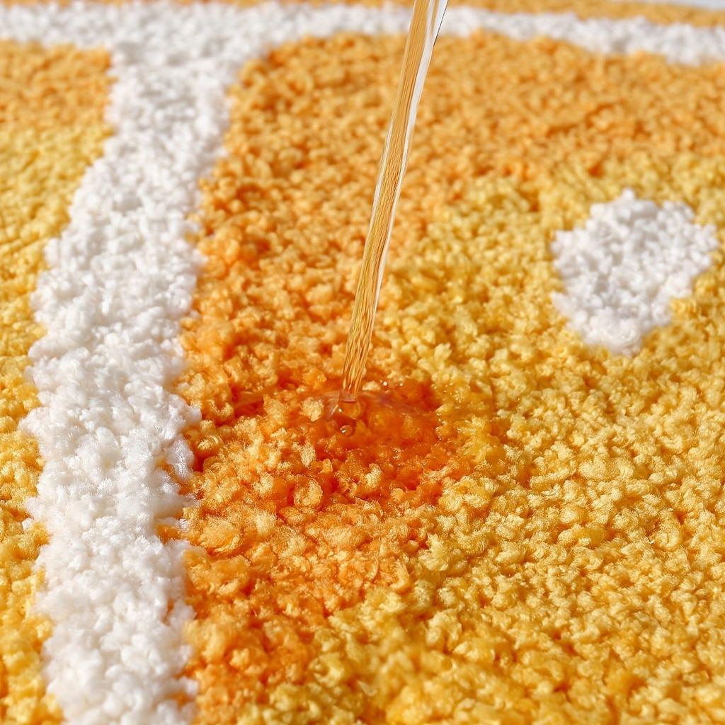 Badezimmer Teppichmatte, Extra Weicher Saugfähiger Premium Badezimmerteppich, Halbrunde Badezimmermatte, Rutschfeste Bequeme Badematte für Badezimmerboden, Waschbecken, Badewanne