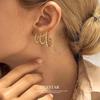 LUXSTAR Twisted Hoop Earrings Thickness 4mm Ring Earrings Big Thick Stainless Both Ears Ladies Men's South Korea Simple Brand (gold Gold, 25mm)