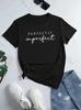 Perfectly Imperfect Print Womens T-Shirt Crew Neck Summer Women's Clothings