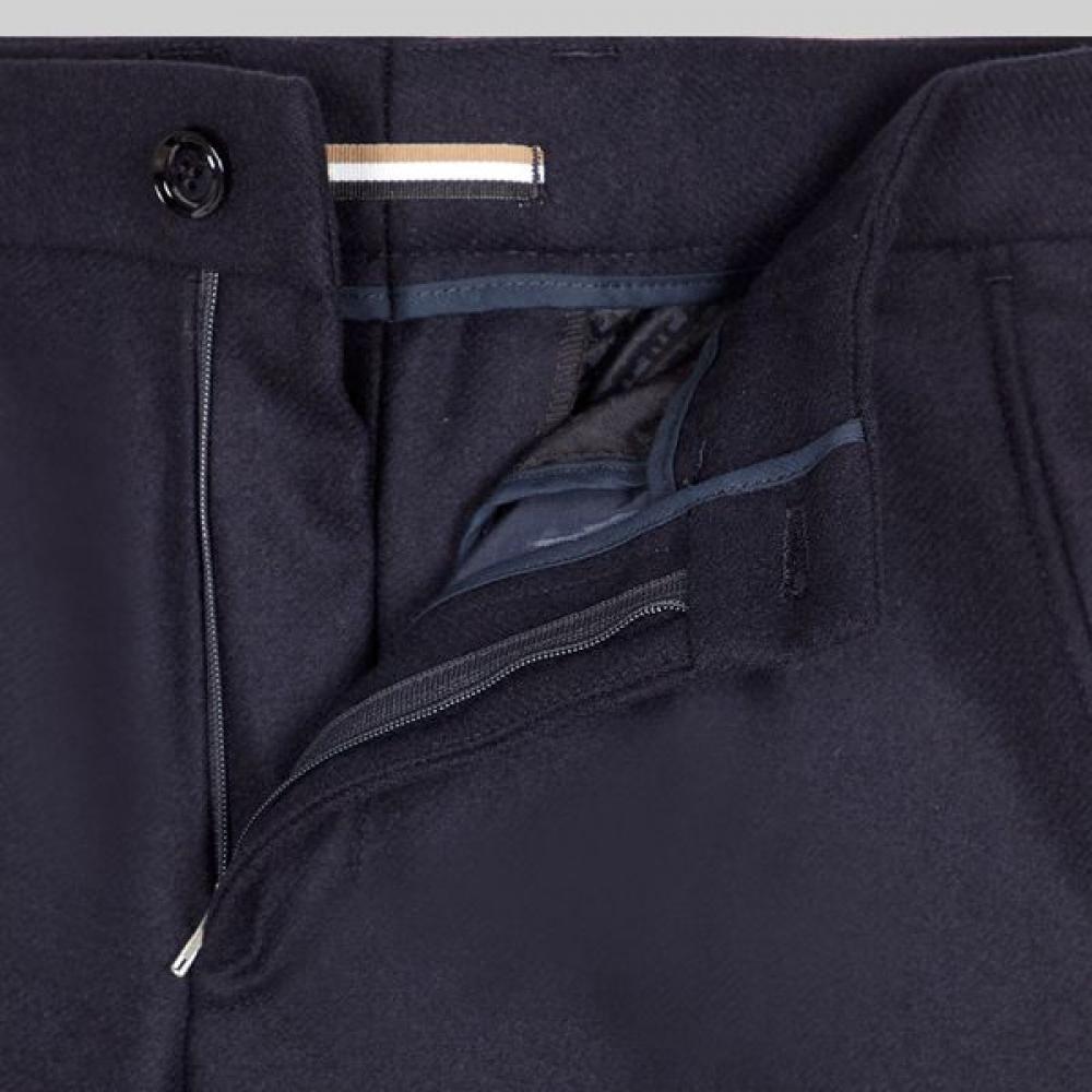 Boss Manteco Wool Blend Relaxed Fit Slacks Pants Dark Blue 50527949404 