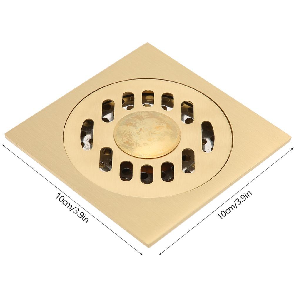 Copper Floor Drain Square Large Caliber Hair Catcher Durable Bathroom Drainer Kitchen