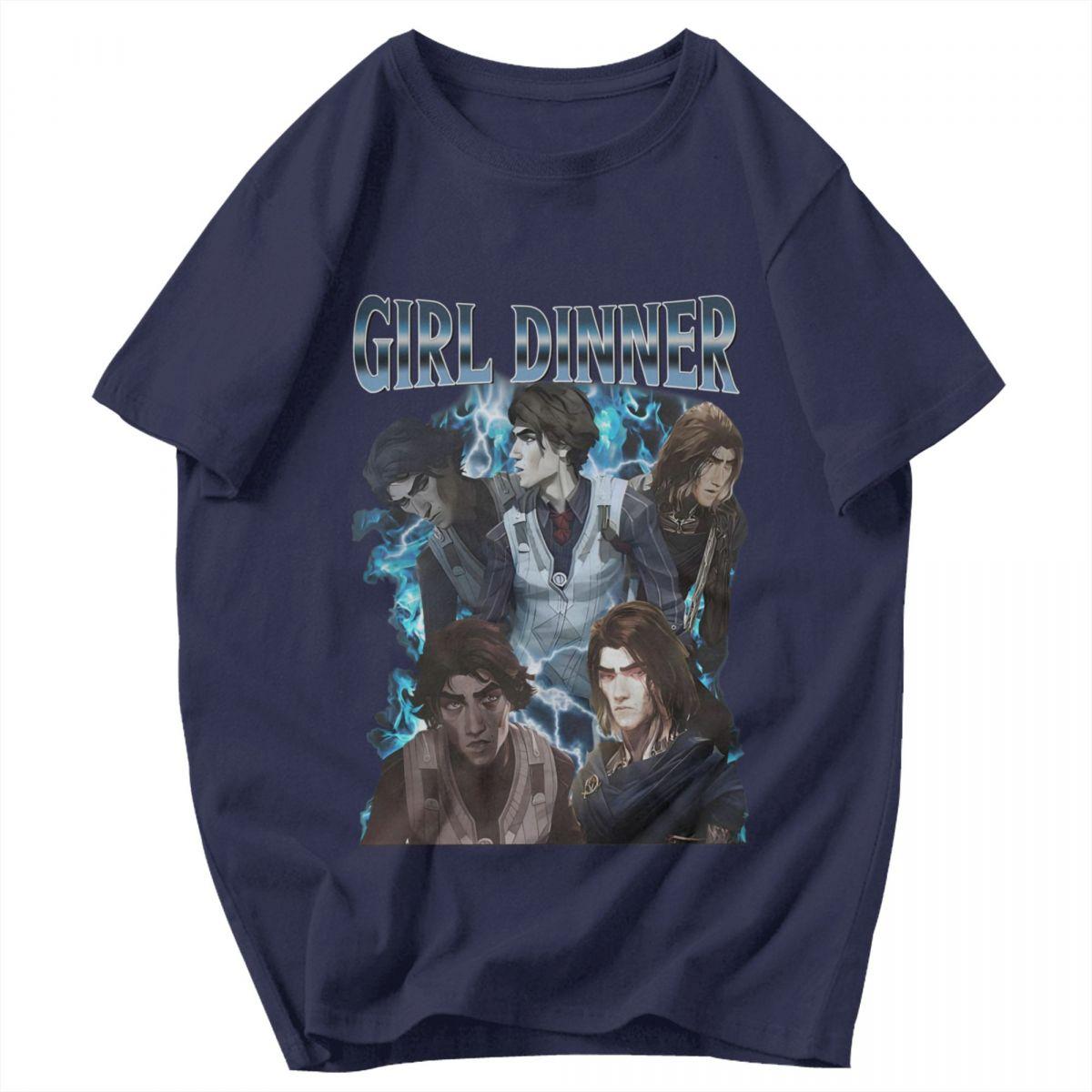 

Men T Shirt Arcane Viktor Girl Dinner Game Anime Unique Y2K Graphic Anime Unisex Tops T Shirts 4XL