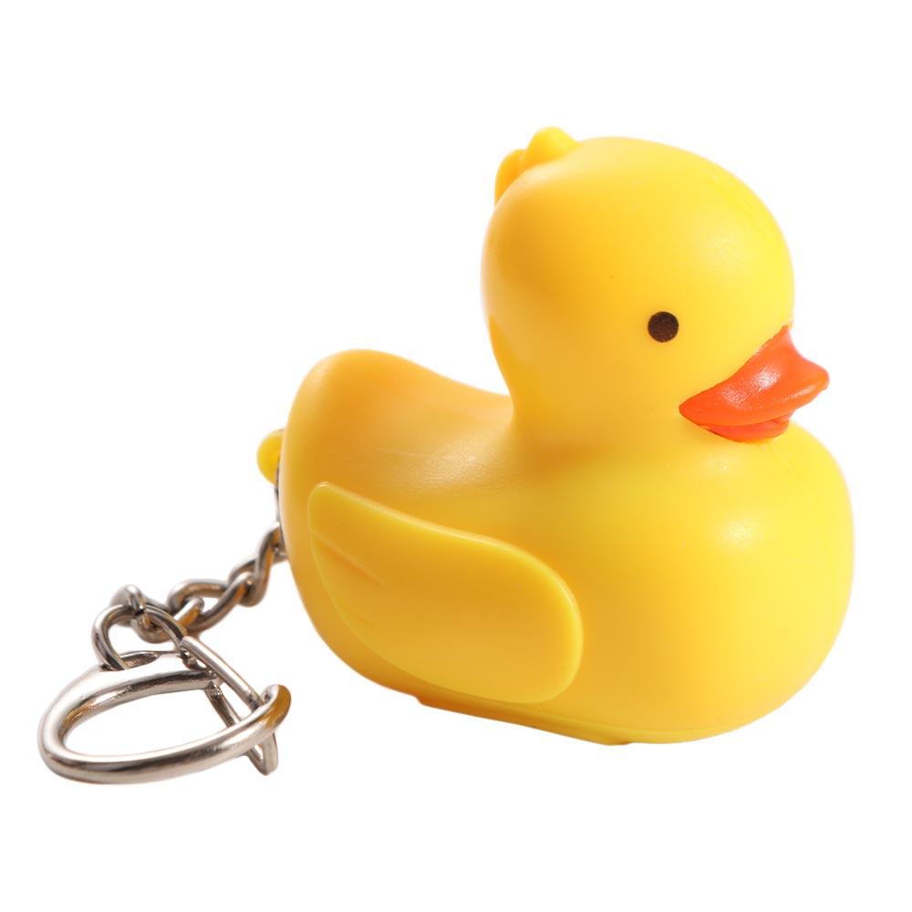 Model Doll Sound Light Keychain Cartoon LED Duck Keyring Yellow Duck Keychain Children's Gifts