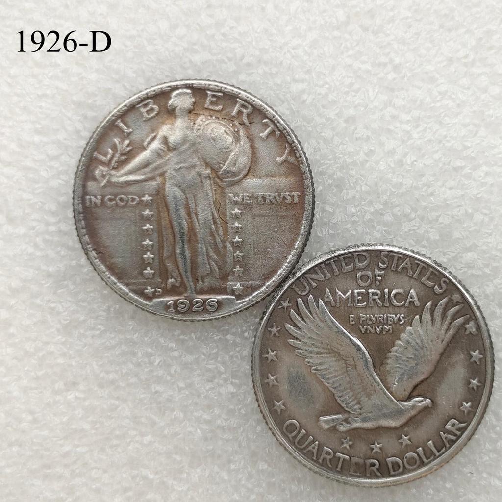Antique American Liberty 25 Cents Coin, 1916-1930, Optional Brass or Silver Plated