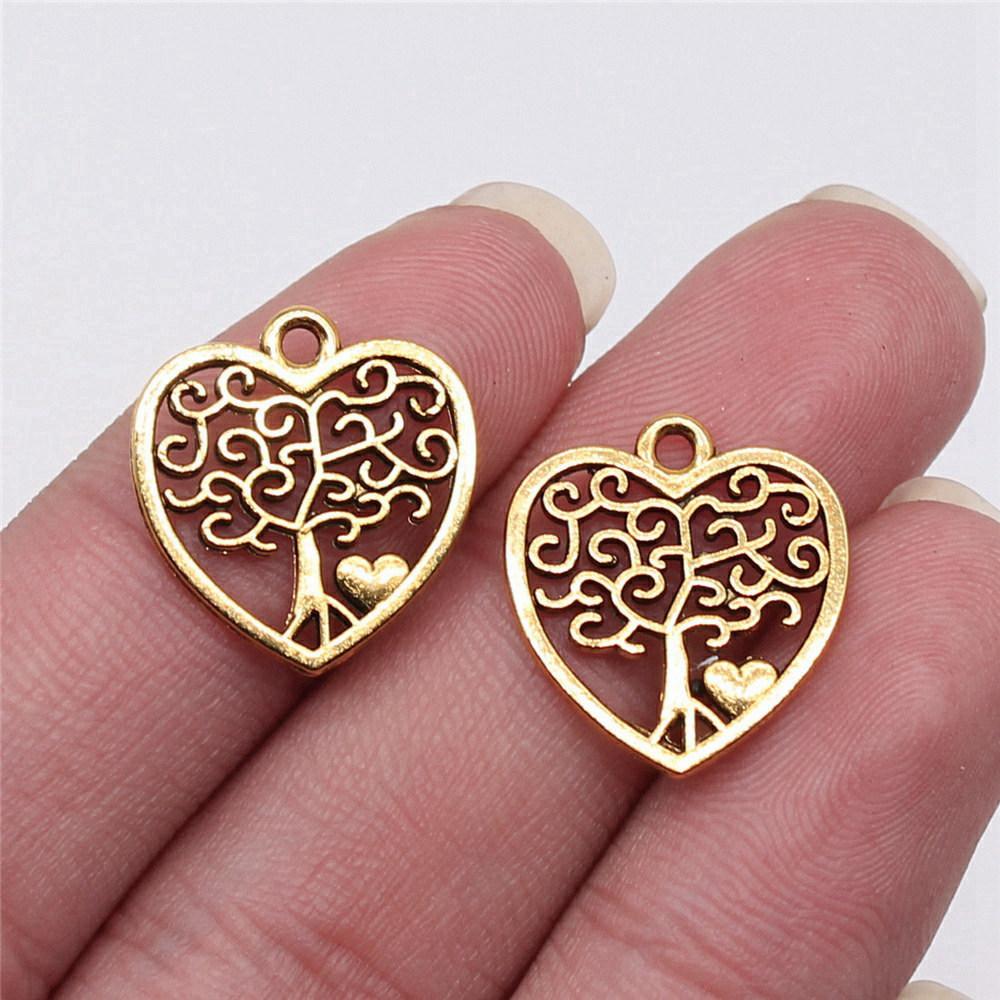 Charms Round Tree Of Life Pendants Vintage Jewelry Supplies QC109