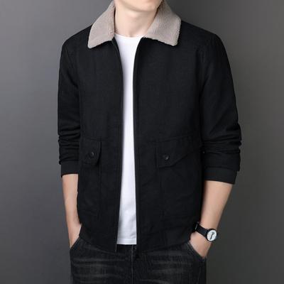 Neuer Winterstil Herren Cord Verdickte Jacke Baumwolljacke Mittleren Alters Business Casual Plus Samt Warme Reversjacke
