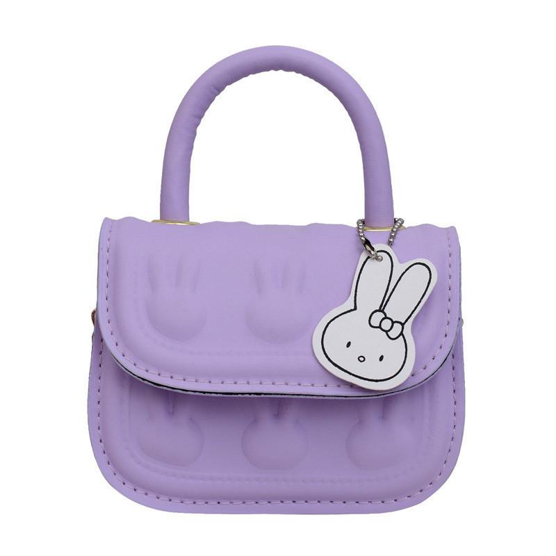 Trendy Street Style Pu Mini Saddle Bag With Embossed Cartoon Rabbit Design фиолетовый