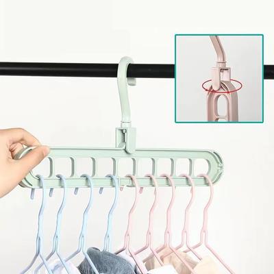 3 adet, Plastik 9 Delikli Katlanabilir Askı, Ağır Hizmet Alan Tasarruflu Giysi Düzenleyici Askı, Oda, Dolap, Gardırop, Ev & Kapı İçin