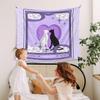 VIKAMA Leopard Print Purple Valentines Day Tapestry Tarot Lovers Theme Wall Hanging Bedroom  Dormitory Decorative Tapestry