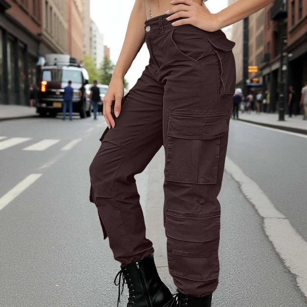 Damen-Arbeitshose mit farbiger Tasche, lässig und modisch, vielseitige Hose