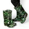 beef tendon sole camouflage rain shoes men's tall tube non-slip medium tube thickened velvet men