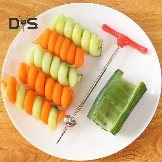10Pcs Potato Spiral Cutter Fruit And Vegetable Spiral Twist Cutter Stainless Steel Spiral Chips Cutter for Barbecue Picnic Camping