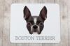 Boston Terrier, American Gentleman – Geometric mouse pad with a picture and text | Art-Dog