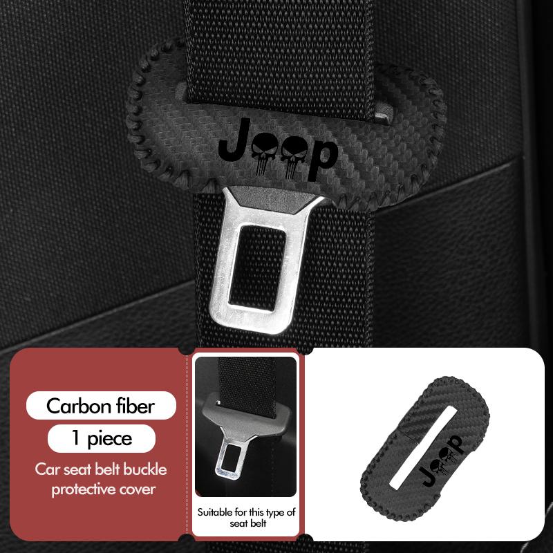 1/2pcs Car Leather Safety Belt Buckle Plug Protective Covers Interior Accessories For Jeep Grand Cherokee Patriot Renegade AMP1