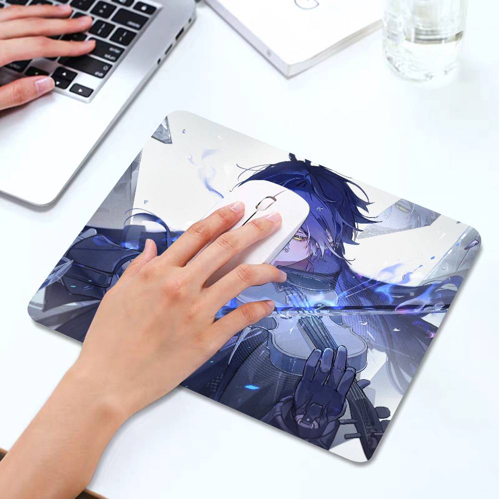Game Genshin Impact Flins Mousepad Small LockEdge Mouse Pad For Gamers Computer Desk Pad Rectangular Anti-slip Rubber