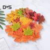 200Pcs Artificial Maple Leaf Realistic Fake Silk Colorful Fall Maple Leaves Decoration Halloween Party Thanksgiving Day Autumn Festival Decor Photo