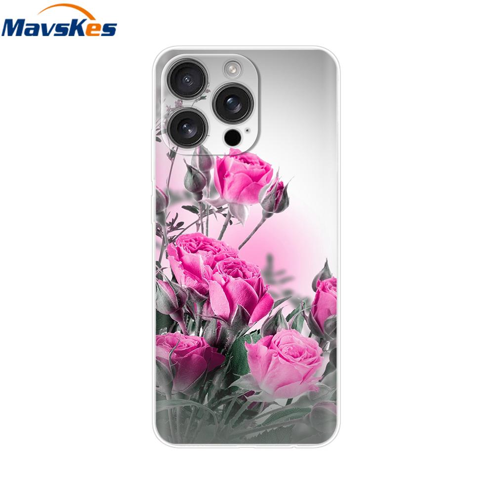 For iPhone 16 Pro Max Case Shockproof Silicone Bumper For Apple iPhone 16 Pro Max Plus Cover Soft TPU Phone Protector Shell Para