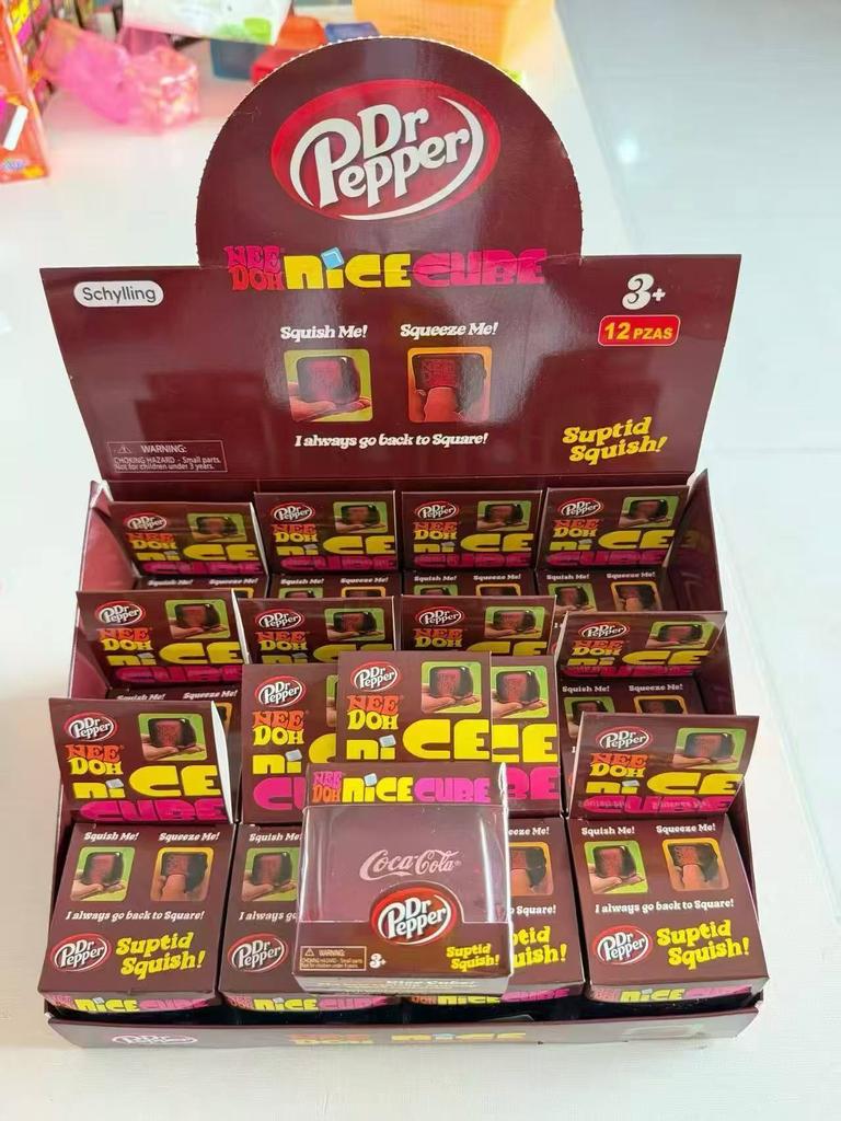 Nee Dohn Nice Cube Dr Pepper Squishy Stress Relief Toy Soft Press Decompression Cube Suitable For Children And Adults To Use,