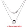 D Color Vvs1 6.5mm S925 Sterling Silver Bubble Moissanite Necklace for Women Bilayer Simple Pendant Jewelry Christmas Gift GRA