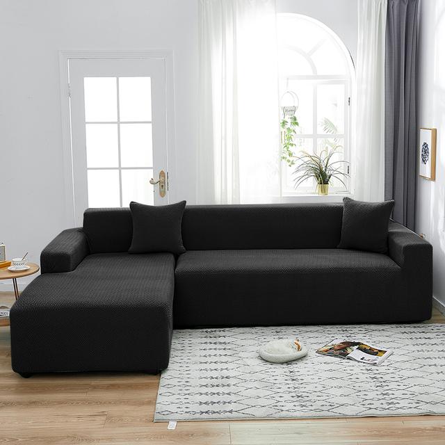 

Чехлы для дивана и мебели из поларфлиса для гостиной, чехол для кресла, клетчатый чехол для угловых диванов L-образной формы, чехол-накидка для дивана, используется для дома, 1 /2 /3 /4-местный 1-Seater 90-140cm чёрный