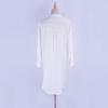 Cubierta de traje de baño para mujer Vestido de playa Túnica de algodón Blanca Botones Camisa casual de verano Ropa de baño