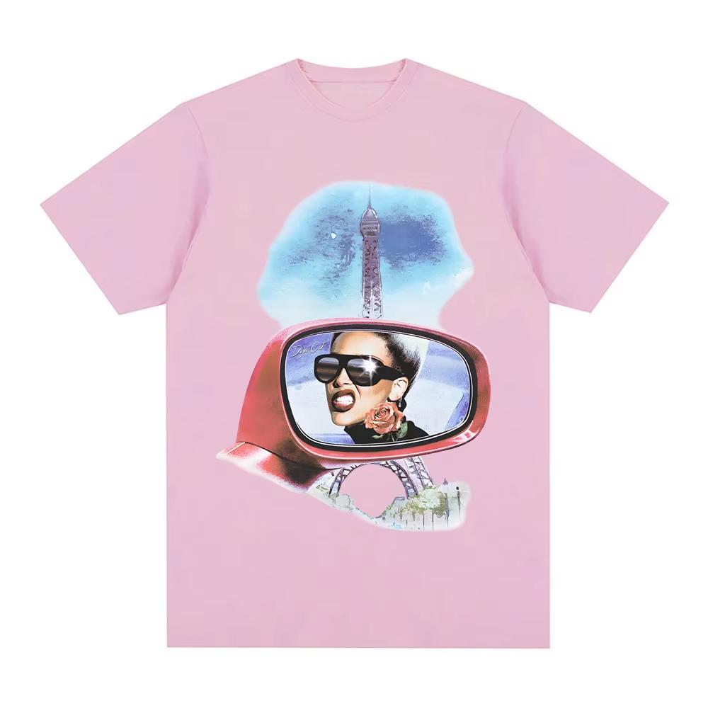 2026 VIE IN PARIS Tshirt Doja Cats New Summer Roundneck Highquality Fashionable Tshirt Trend Singer Camiseta Cat