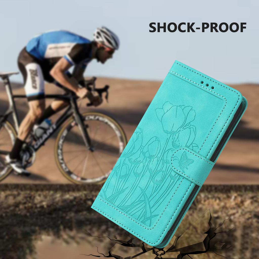 For Oppo Reno14 F 5G Case Tulip Leather Phone Cover with 5 Card Slots Wallet