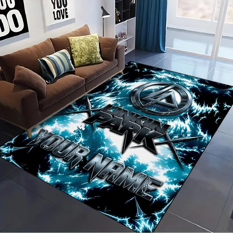Name Custom Band Logo Linkin-Park Carpet Rug for Living Room Bedroom Home Sofa Decoration,Kids play Non-slip Floor Mat