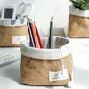 1pcs Cotton Linen Storage Basket Hanging Desktop Organizer for Cosmetics Keys & Sundries Home Storage Basket